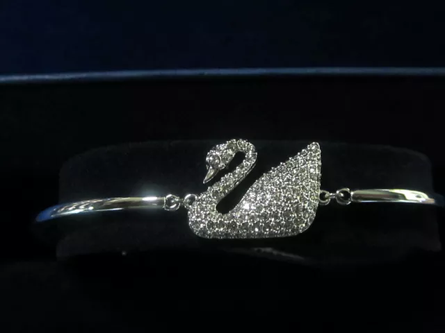 Swarovski Swan Bracelet Neuf en Boîte #5011990 Cristal Rhodium Transparent