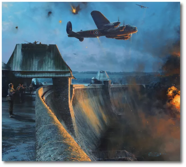 The Dambusters - Last Moments of the Möhne Dam by Robert Taylor- Lancaster 3 Sig
