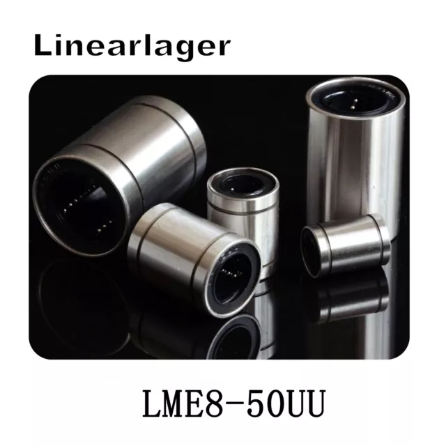 Linearlager LME8-50UU 8-50mm Kugellager Ball Bearing CNC RepRap 3D Drucker Welle