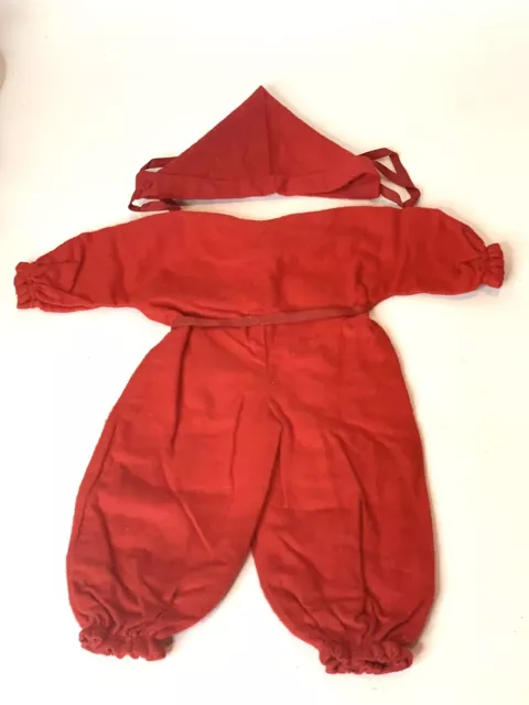 Vintage Ideal 16 Inch Toni Saucy Walker Doll Red Jumper/Romper With Hat Outfit