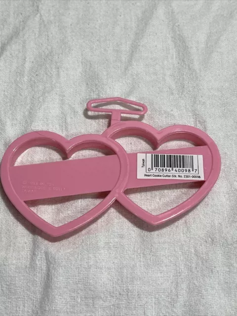 Double Heart Valentine’s Day Large Cookie Cutter Wilton's Pink Plastic 1993