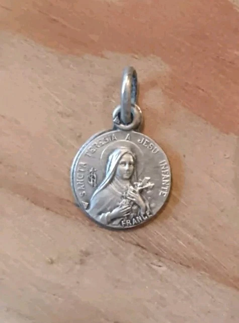 m-daille-religieuse-ancienne-sainte-th-r-se-de-lisieux-m-tal-argent
