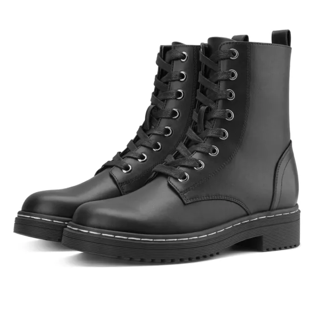 Rollda 6''Women Lace-up Combat Boots Steel Shank Cushioned Insole Military Boots