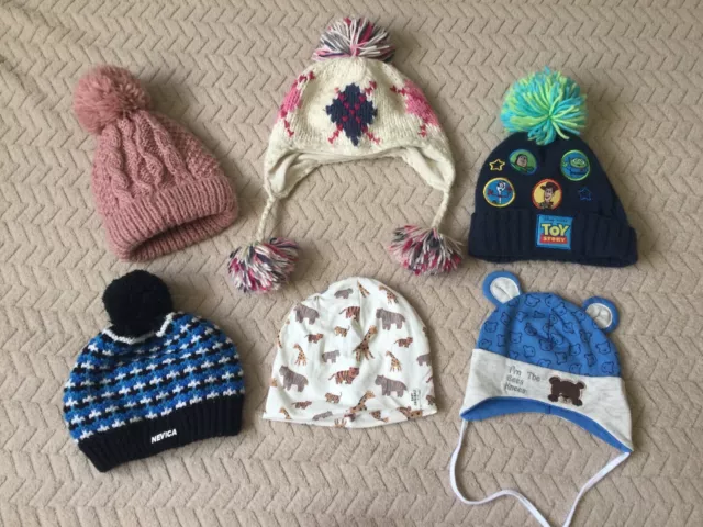 Baby Toddler Autumn Winter Hat Bundle 6 Hats Joblot