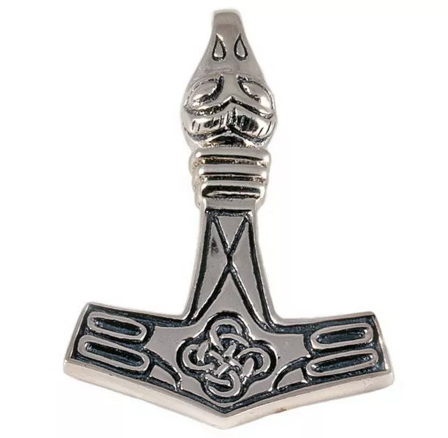 925 Silber Replik Wikinger Thorhammer Mjölnir Thor Hammer Adlerkopf Lederschnur