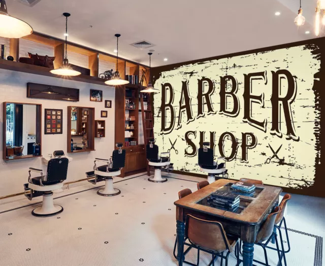 3D Classic Barber Shop A42 Business Wallpaper Wall Murals Self-adhesive Commerce