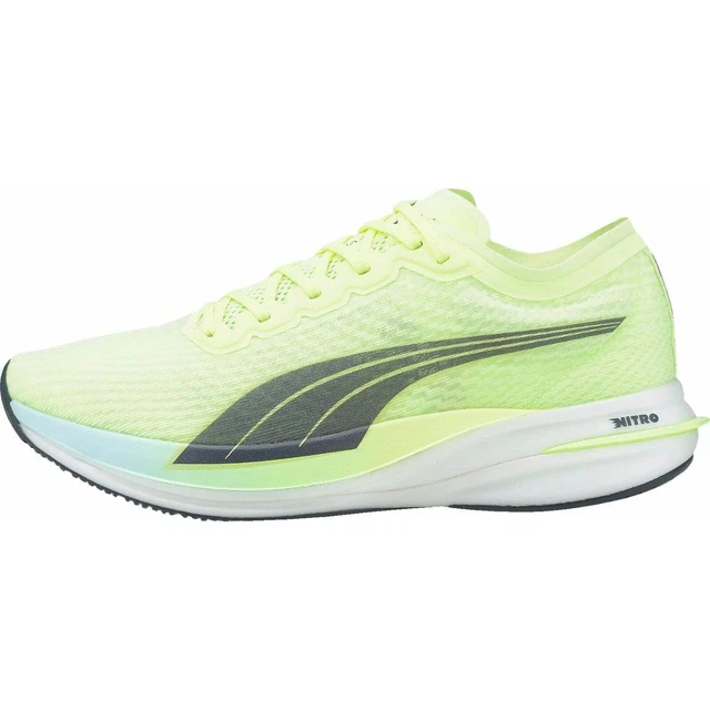 Puma Mens Deviate Nitro Running Shoes Trainers Lace Up Low Top - Yellow