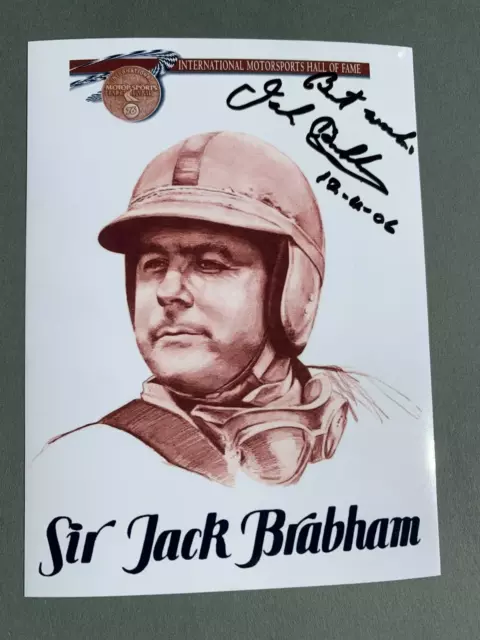 JACK BRABHAM  Formel 1 world champion HOF Motorsports signed autograph 4x6 Photo