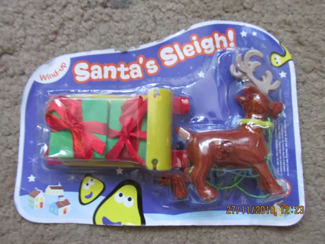 SANTAS SLEIGH WIND Up Stocking Filler Race Cbeebies Bnib Reindeer ...