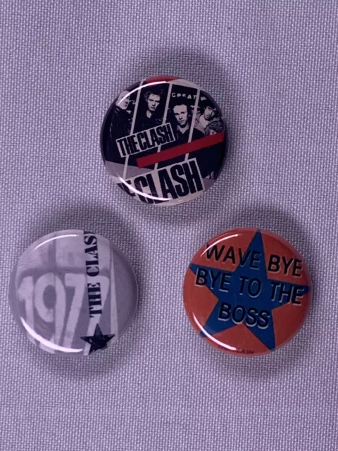 Clash Badges x 3 Original Vintage