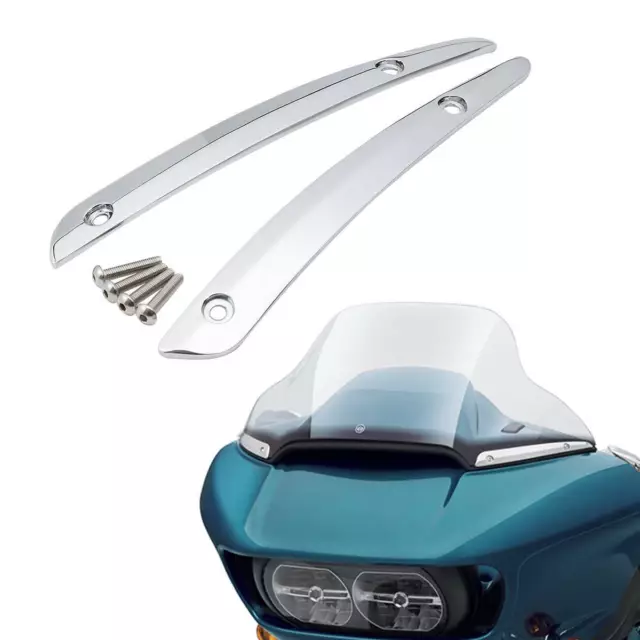 Chrome Windshield Side Trim Fit For Harley Road Glide FLTRX 15-22 2019 Aluminum