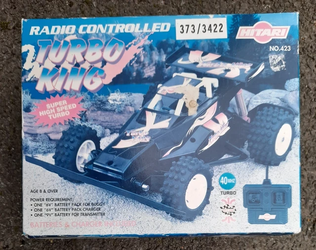 VINTAGE RADIO CONTROLLED Turbo King RC Buggy Car Hitari Boxed UK No.423
