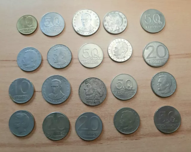 Münzen Sammlung Polen Gedenkmünzen 10- 50 Zloty 20 Stück 1970-1990 Lot Konvolut