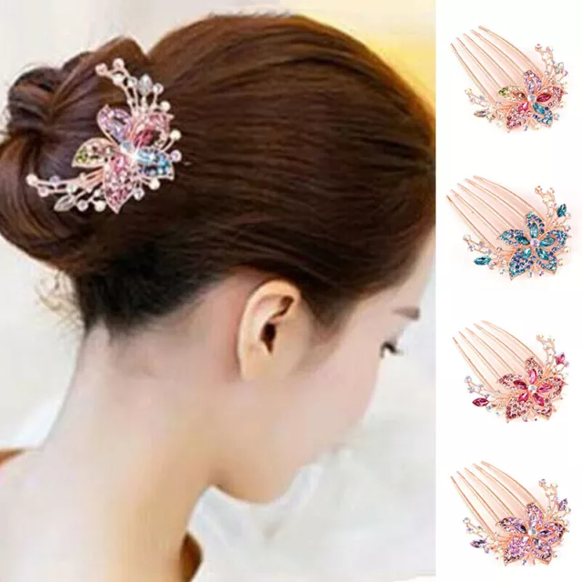 Hair Accessories Diamante Crystal Bridal Rhinestone Hair Comb Pins Clips Wedding