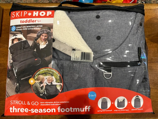 Skip Hop Stroll & Go Three Season 1 Year & Up Footmuff, Heather Gray, Toddler