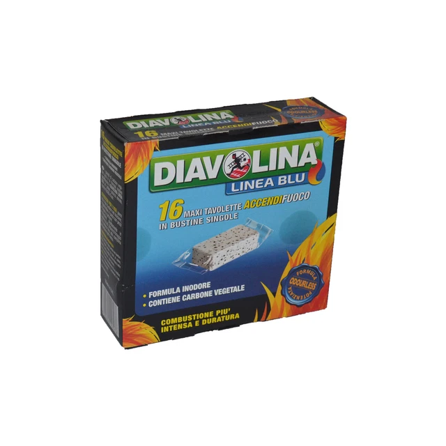 Diavolina Línea Azul Maxi Tabletas Encendedores Mejorado Con Carbone Vegetales