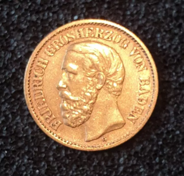 10 Mark Goldmünze 1878 G Friedrich v. Baden