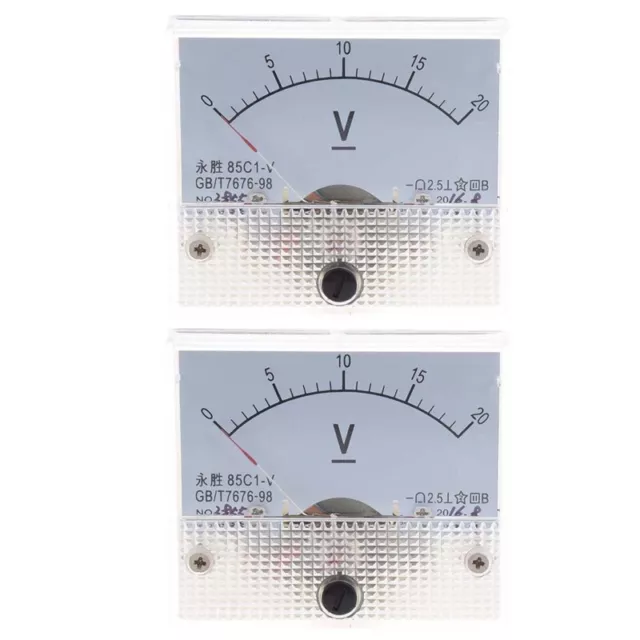 2X DC 0-20V 85C1-V Class 2.5 Voltmeter Analog Volt Panel Meter O5G72506