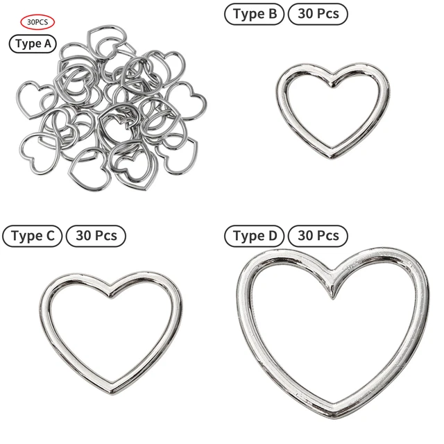 30 Stücke Halskette Charms Anhänger Herz Legierung Poliert Verbindung DIY