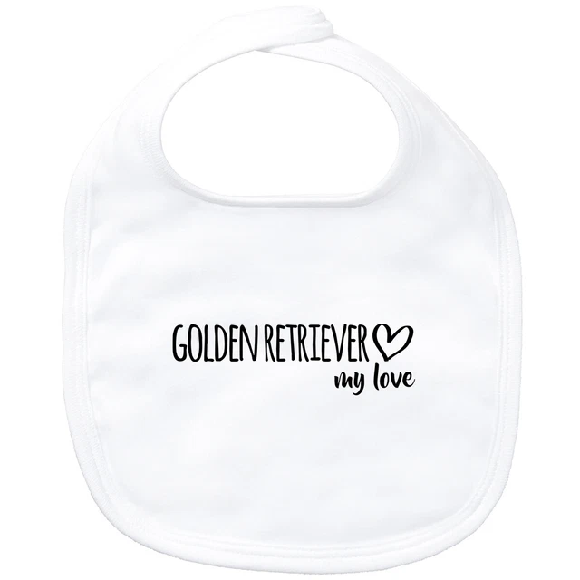 Bavaglino bambino Golden Retriever my love idea regalo souvenir compleanno Natale