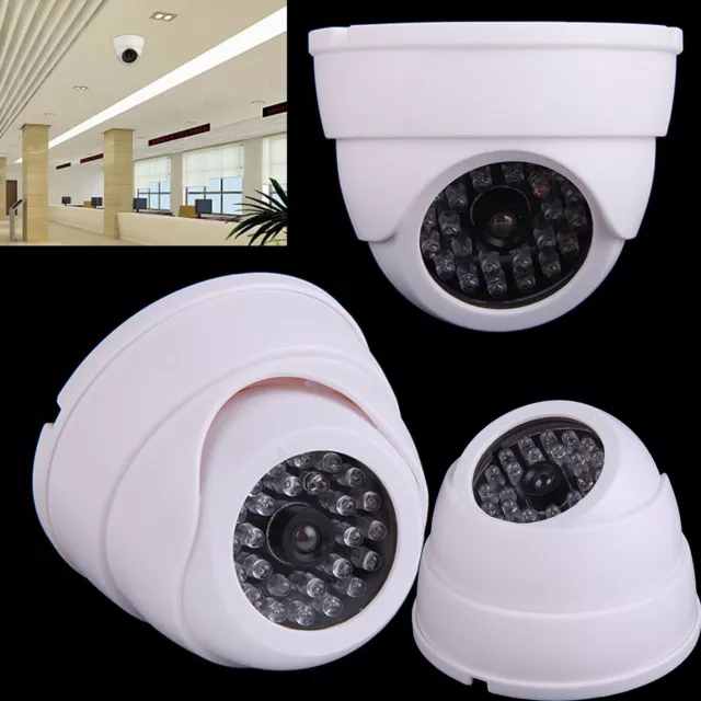 Dummy Fake Surveillance Security Dome Camera Indoor Outdoor Flashing LED Light 2