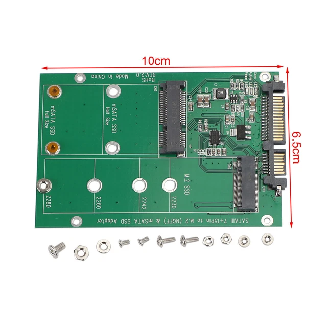 2 In 1 mSATA / M2 NGFF SSD to SATA Converter Adapter Combo Card M.2 Board AUS 2