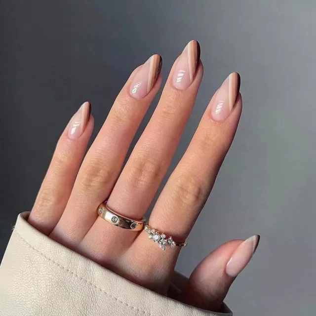 d'amande Portable Faux ongles Stiletto français Conseils pour les ongles