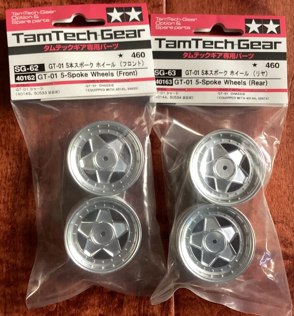 Tamiya TamTech gear SG-62,SG-63 GT-01 5 Spoke Wheel Front And Rear Ferrari GTO