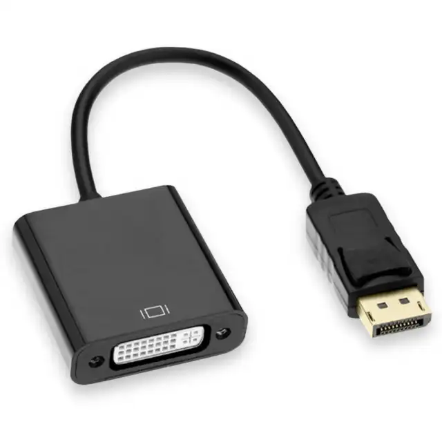 Convertisseur DisplayPort Male vers DVI Femelle M/F 1080p pour Projecteur Noir