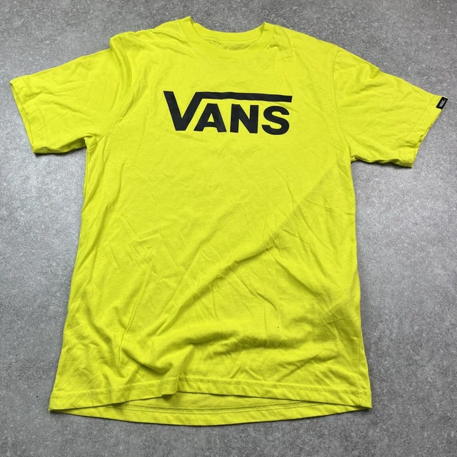 Womens Vans Neon Yellow Graphic T-shirt Uk 12-14 Pit To Pit 18”