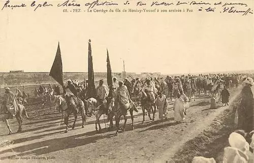Cpa Afrique Maroc Fez Cortege Du Fils De Moulay Youssef