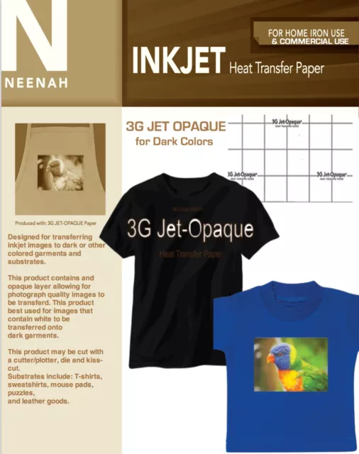 Neenah 3G Inkjet Heat Transfer Paper for Dark Colors 8.5x11 (50 sheets)