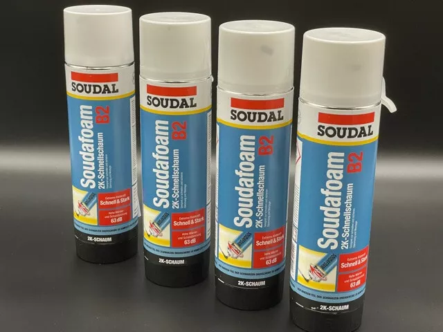 SOUDAL Soudafoam 2K Montageschaum Zargenschaum Schaum 4 x 400 ml