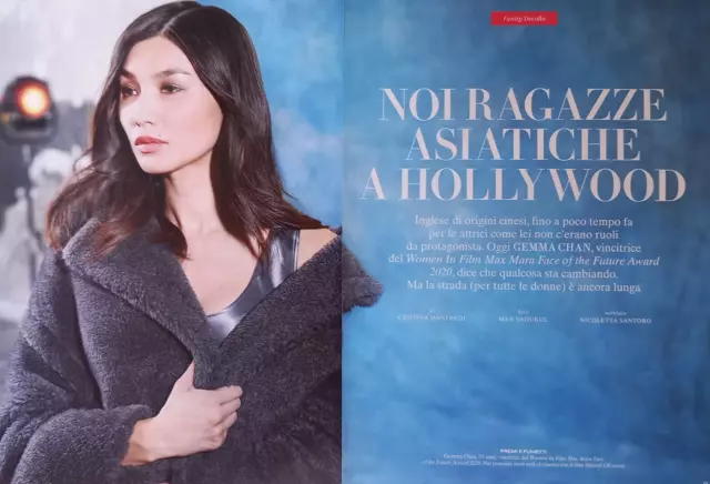 Italian Clipping Ritagli Ritaglio 2020 GEMMA CHAN ragazze asiatiche 4 PAGINE