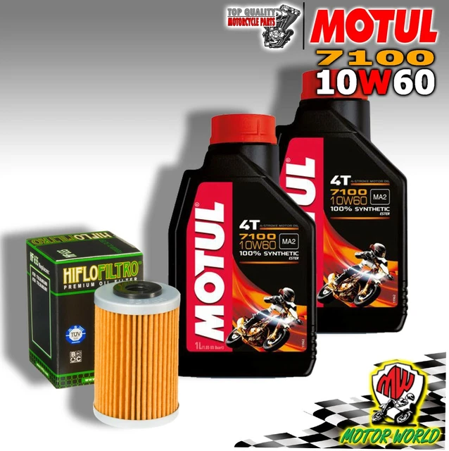 Kit De Mantenimiento Motul 7100 10W60 + 2 Filtros Para KTM 690 Supermoto 2007-2009 | 2 Litros