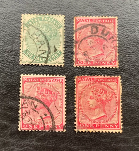 British Natal 1882-1891 - 4 used stamps Queen Victoria