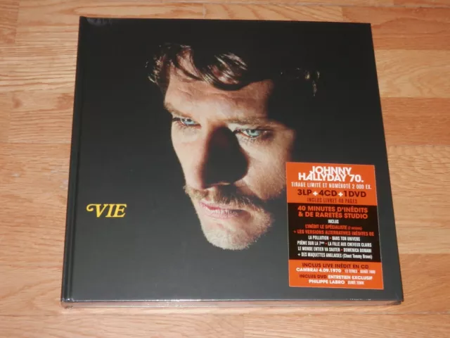 Johnny Hallyday - VIE -COFFRET 3 VINYL LP+4CD+DVD LIMITE ET NUMEROTE neuf scellé