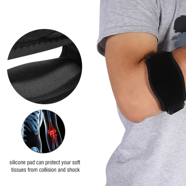 UK Adults Sports Elbow Support Brace Protector Pad Guard Strap Basketball Tenni