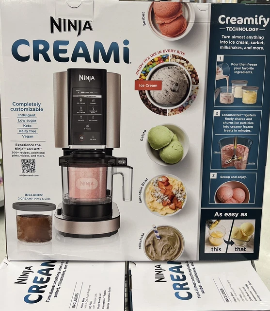 NINJA NC301 CREAMI Ice Cream Maker 7 Programs 16oz Pints RED