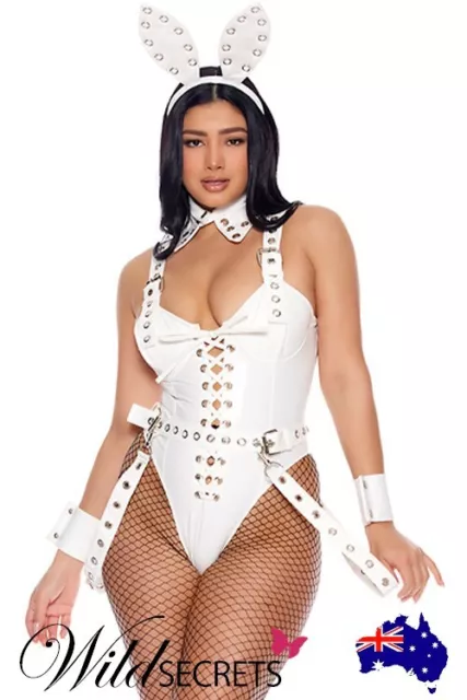 NEW Forplay Stud Me Out 5 Piece White Bunny Costume, Wild Secrets