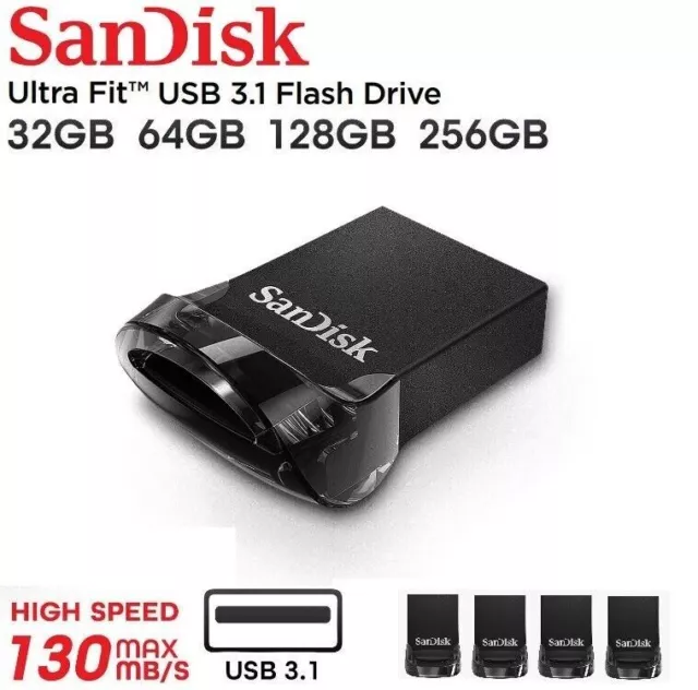 SanDisk Ultra Fit USB 32GB 64GB 128GB 256GB 3.0 Flash Drive Memory Stick Pen