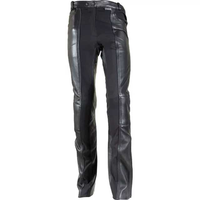 Richa Kelly Ladies Womens Leather Motorcycle Motorbike Trousers - Black
