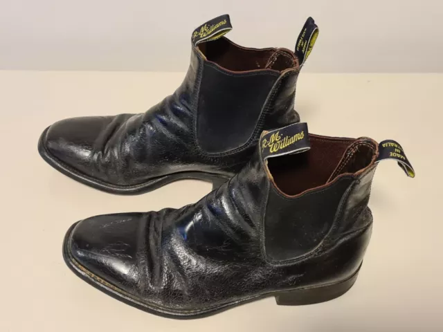 RM WILLIAMS Mens BOOTS Size 7H Black LEATHER