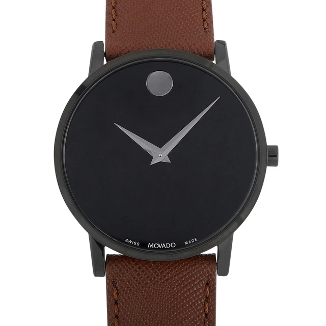 Movado Museum Classico Nero Quadrante Orologio da Uomo 0607198
