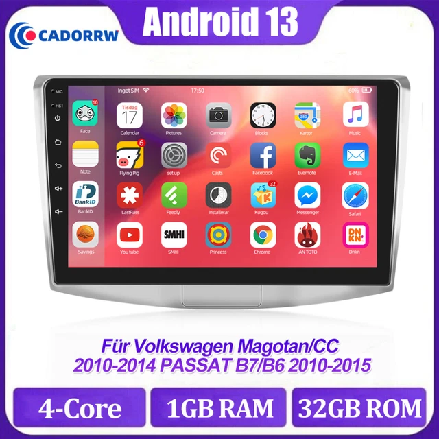 Autoradio Android 11 10.1" Pour VW Magotan Passat CC B6 B7 - GPS, Bluetooth, RDS