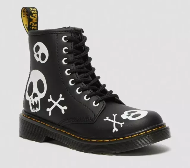 SCARPE DR MARTENS 1461 souvenir teschio d aquila pirata nere lisce taglia UK 8 EUR 189 64 PicClick IT