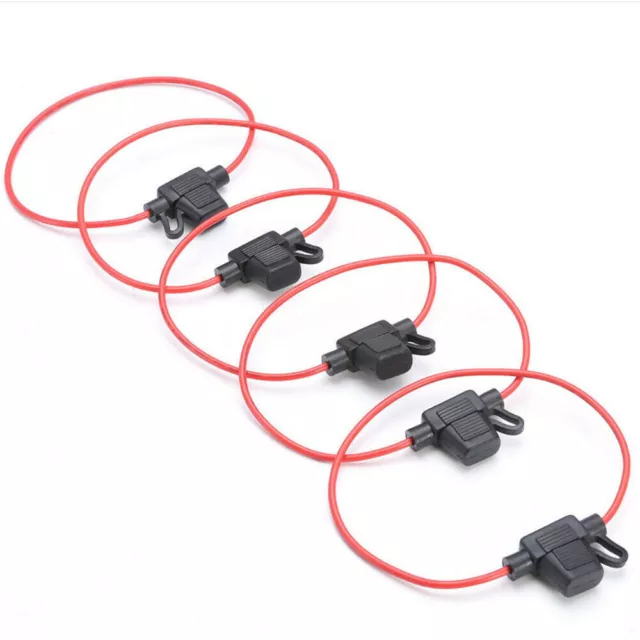 5Pc In Line Car Automotive Mini Blade Fuse Holder Splash-proof for 12V 30A Fuses 3