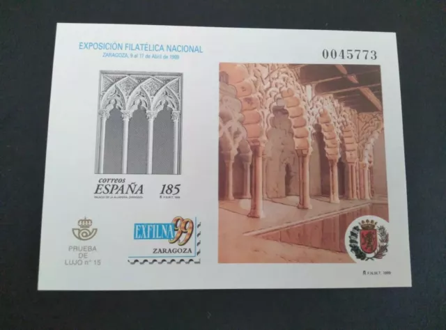 Prueba Lujo España Mnh 1999 Exfilna Zaragoza