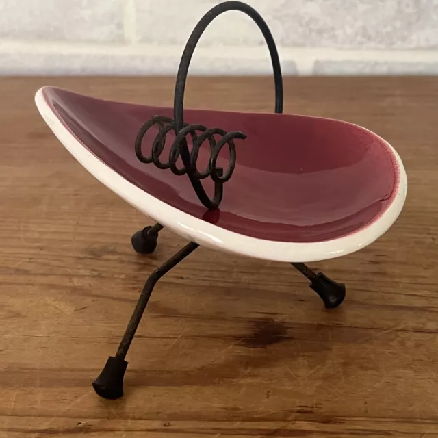 Great looking Australian POTTERY And Metal Mid-Century Dish