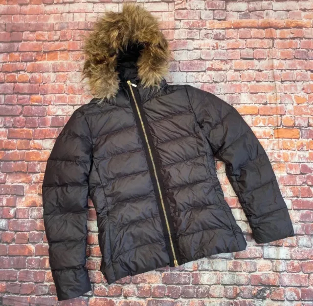 Womens Moncler Angers Puffer Down Filled Fur Winter Jacket - Size 1 (S) UK8-10